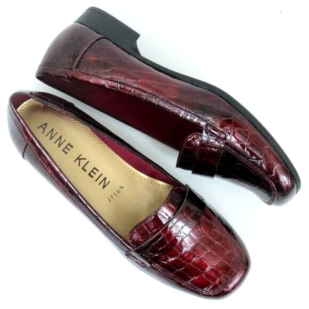 Anne Klein iFlex Purple Vittorio Flat Loafer Slip-on Vegan Women's 8.5 Business